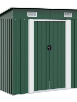 Garden Shed Green Metal