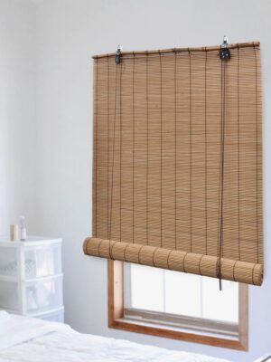 Roller Blind Bamboo 140x220 cm Brown