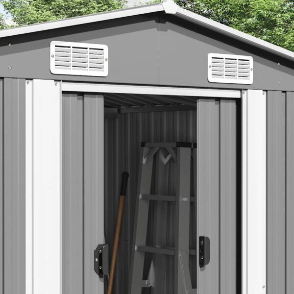 Garden Shed 257x392x181 cm Metal Grey