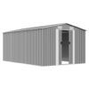Garden Shed 257x392x181 cm Metal Grey