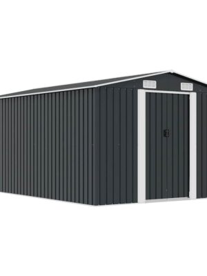 Garden Shed 257x392x181 cm Metal Anthracite