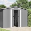 Garden Shed 257x489x181 cm Metal Grey
