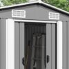Garden Shed 257x489x181 cm Metal Grey