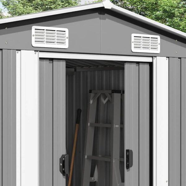 Garden Shed 257x489x181 cm Metal Grey