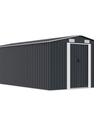 Garden Shed 257x489x181 cm Metal Anthracite