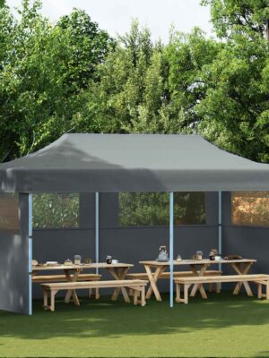 Folding Pop-up Partytent with Sidewalls 3x6 m Anthracite