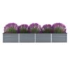 Garden Raised Bed Galvanised Steel 320x80x45 cm Grey