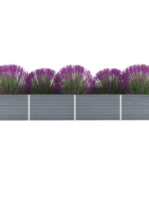 Garden Raised Bed Galvanised Steel 320x80x45 cm Grey