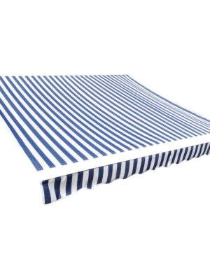 Awning Top Sunshade Canvas Blue & White 3 x 2.5 m (Frame Not Included)
