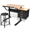 8718475882596_g_en_hd_1.jpg Three Drawers Tiltable Tabletop Drawing Table with Stool