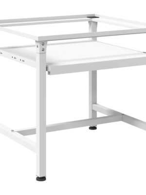 Washing Machine Pedestal with Pull-Out Shelf White