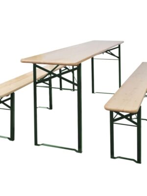 Folding Beer Table with 2 Benches 220 cm Fir Wood