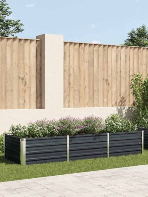 Garden Raised Bed Anthracite 240x80x45 cm Galvanised Steel