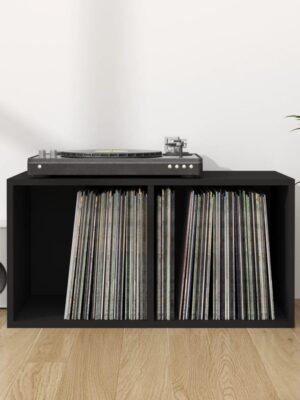 Vinyl Storage Box Black 71x34x36 cm Engineered Wood
