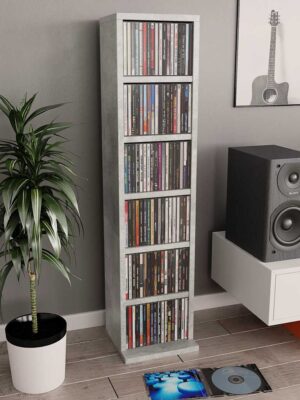 CD Cabinet Concrete Grey 21x20x88 cm Engineered Wood