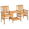 Garden Chairs with Tea Table 159x61x92 cm Solid Acacia Wood