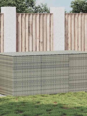 Garden Storage Box Poly Rattan 180x90x70 cm Grey