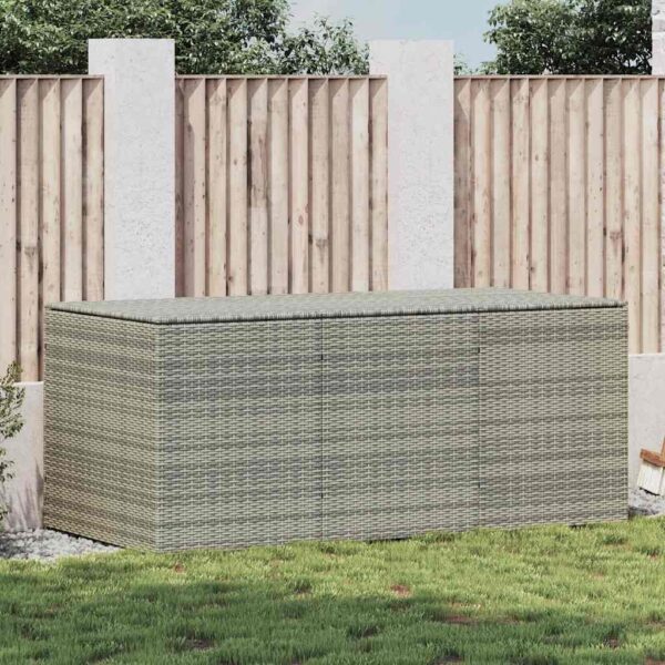 Garden Storage Box Poly Rattan 180x90x70 cm Grey