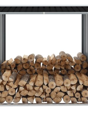 Log Storage Shed Galvanised Steel 172x91x154 cm Anthracite
