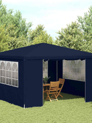 Professional Party Tent with Side Walls 4x4 m Blue 90 g/m?