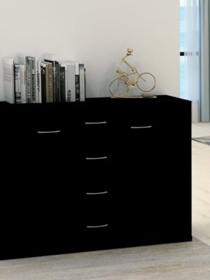 Sideboard Black 88x30x65 cm Engineered Wood