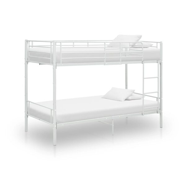 Bunk Bed without Mattress White Metal 90x200cm