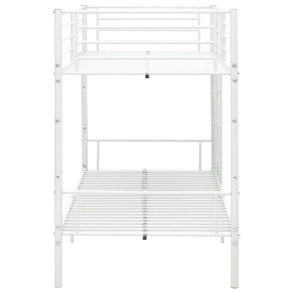 Bunk Bed without Mattress White Metal 90x200cm