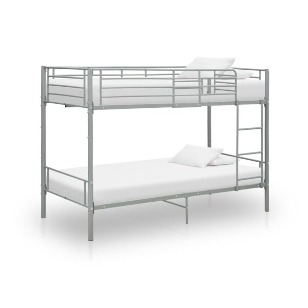 Bunk Bed without Mattress Grey Metal 90x200 cm