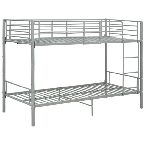 Bunk Bed without Mattress Grey Metal 90x200 cm