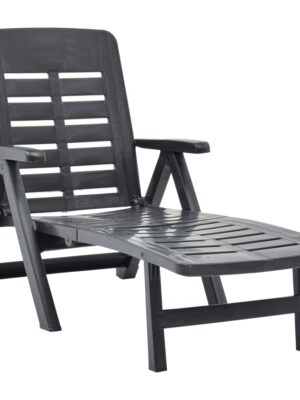 Folding Sun Lounger Plastic Anthracite