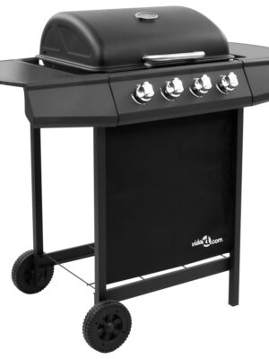Gas BBQ Grill with 4 Burners Black