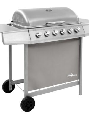 Gas BBQ Grill with 6 Burners Silver