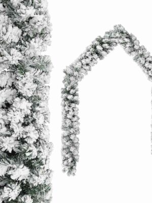 Christmas Garland with Flocked Snow Green 5 m PVC