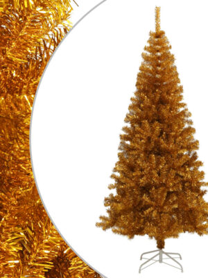 Artificial Christmas Tree with Stand Gold 180 cm PET