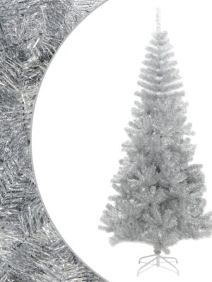 Artificial Christmas Tree with Stand Silver 180 cm PET
