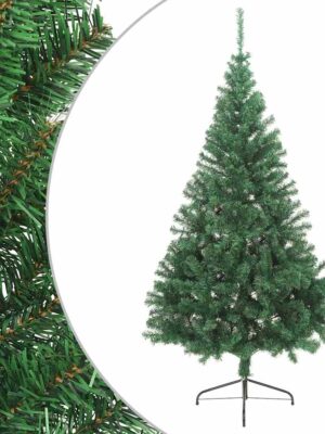 Artificial Half Christmas Tree with Stand Green 180 cm PVC