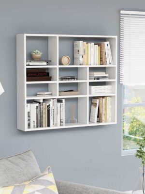 Wall Shelf White 90x16x78 cm Engineered Wood