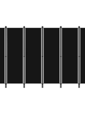 6-Panel Room Divider Black 300x180 cm
