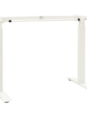Manual Height Adjustable Standing Desk Frame Hand Crank White