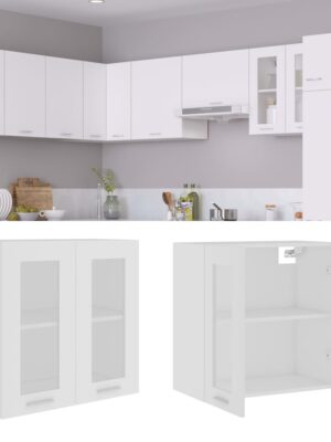Hanging Glass Cabinet Lyon White 60x31x60 cm Engineered Wood