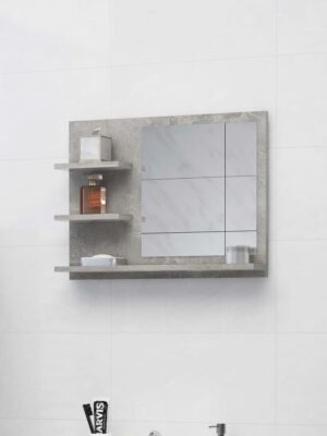 Bathroom Mirror Concrete Grey 60x10.5x45 cm Engineered Wood