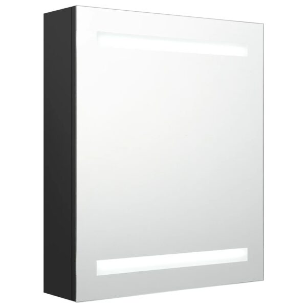 LED Bathroom Mirror Cabinet Black 50x14x60 cm
