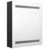 LED Bathroom Mirror Cabinet Black 50x14x60 cm