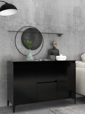 Sideboard Black 102x35x70 cm Engineered Wood