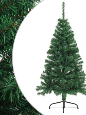Artificial Half Christmas Tree with Stand Green 120 cm PVC