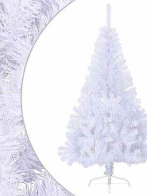 Artificial Half Christmas Tree with Stand White 150 cm PVC