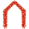 Christmas Garland with LED Lights 10 m Red
