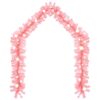 Christmas Garland with LED Lights 20 m Pink
