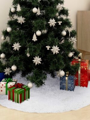 Christmas Tree Skirt White 122 cm Faux Fur