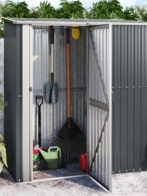Garden Shed Anthracite 180.5x97x209.5 cm Galvanised Steel